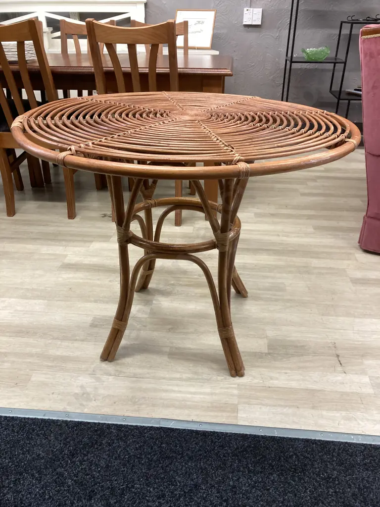 Cane Table With A Round Top. 72 x 91cm Image 1++